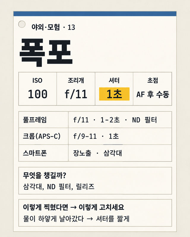 야외·모험 13, 폭포