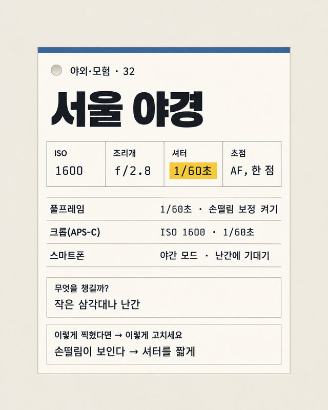 야외·모험 32, 서울 야경